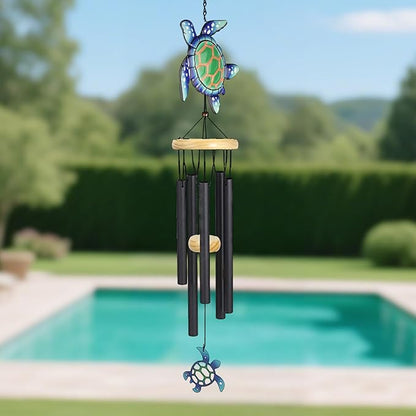 Wind Chimes for Outside Metal Aluminum 41.7" Inches Wind Chime with Turtle Outdoor Decor Large Unique Wind Chimes for Festivals/Birthday for Mom Dad Grandma Home Garden Patio Decor