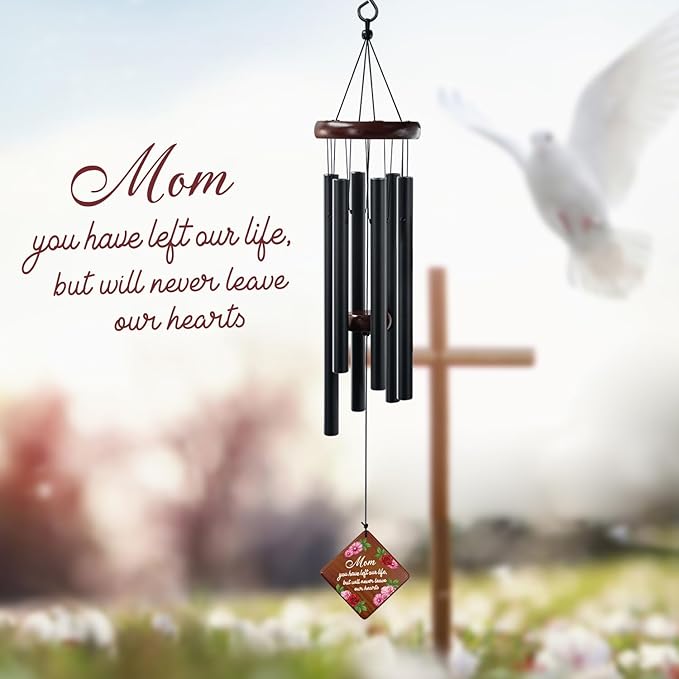 Windchime for Mother, 36" Memorial Wind Chimes for Loss of Mom, Sympathy Windchime in Memory of Mother, Bereavement Sympathy Gifts for Loss of Mom, Outside Garden Patio
