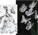 3D Butterfly Garden Stake Decor,10" PVC Butterfly Garden Decor for Outside,Shaking Head Artificial Butterflies for Cake Bouquet Wall Lawn Pathway Plant Pot Flower Bed Yard Decor (50, Black&White Mix)