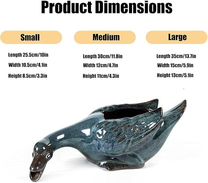 Animal Pond Fountains, Animal Pond Spitters, Duck Shape Ponds Water Spitters, with Water Pump, Outdoor Garden Fountain Spitter Ponds Water Feature(Blue,13.7x5.9x5.1in)