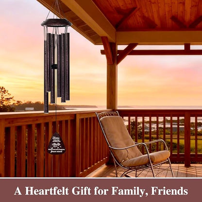 Memorial Wind Chimes for Loss of Loved One – Sympathy Wind Chime with Saying “Listen to The Wind” – Remembrance Bereavement Gift for Garden, Patio, or Outdoor Decor