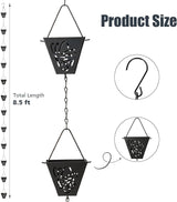 8.5 Ft Rain Chain, Thick Metal Rain Gutter Chains, Adjustable Rain Catcher Chain for Eaves Drainage, Replacement for Downspout, Outdoor Decor
