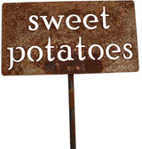 Classic Metal Garden Markers 19 Inches Tall (sweet potatoes, Naturally Rusted)