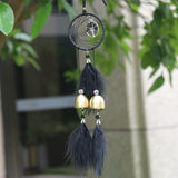 Dreamcatcher Wind Chimes, Handmade Feather Indian Round Net Chimes, Creative Balcony, Study, Bedroom Hanging Decoration