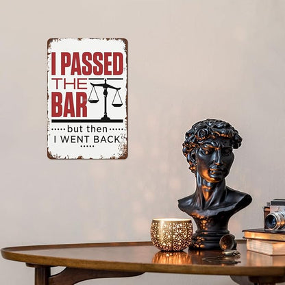 patio wall decor I Passed the But Then I Went Back Passer vintage signs metal Metal Decorative Wall Art with Funny and Inspirational Life Quotes for Home,Office,Yard,Kitchen,Bedroom Cafe 8X12inch