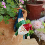 Funny Garden Gnome Statue Flower Pot Hugger, Pants Hanging on Branch Gnome Figurine Resin Sculpture Outdoor Decor Patio Lawn Yard Fence Plant Pot Ornaments