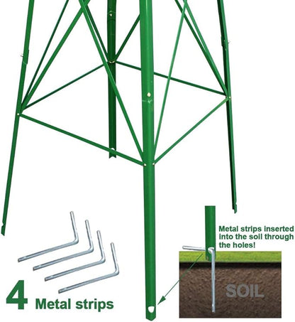 HomGarden 8' Ornametal Windmill Garden Yard Decoration Metal Wind Mill Weather Vane Weather Resistant for Home, Backyard, Patio