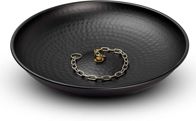 Monarch Rain Chains Rain Chain Basin – 12 Inch Hand Hammered Anchor Bowl for Gutters, Matte Black Decorative Anchoring Basin for Outside, Garden, Lawn & Patio Water Feature, Downspout Catcher Basins