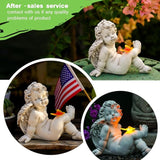 Solar Angel Outdoor Garden Decor Statues Ches Solar Outdoor Sculptures for Outside Yard Art Patio Balcony Front Lawn Ornaments Gifts for Mom Grandma Women