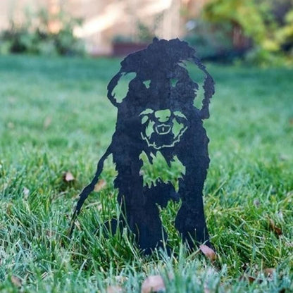 Dog Style Metal Puppy Silhouette Garden Statues French Bulldog/Doberman Pinscher Backyard Lawn Stakes, Festival Decorations & Yard Decor Iron Art (O)