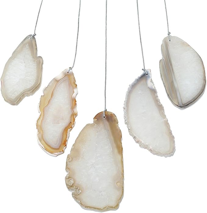 rockcloud Agate Slices Geode Wind Chime Home Garden Decoration Figurine