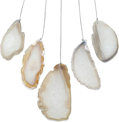 rockcloud Agate Slices Geode Wind Chime Home Garden Decoration Figurine