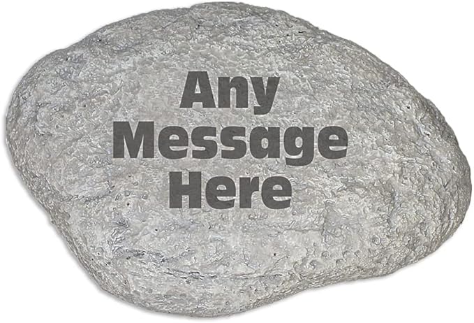 GiftsForYouNow Any Message Personalized Garden Stone with 3 Lines of Text, Resin, Large 11.5"x8.25"