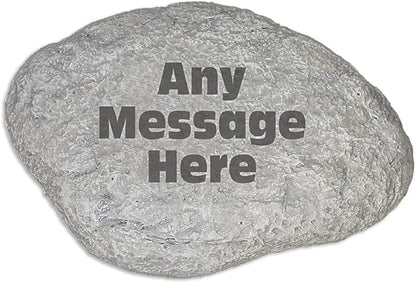GiftsForYouNow Any Message Personalized Garden Stone with 3 Lines of Text, Resin, Large 11.5"x8.25"