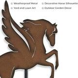 SAGEFINDS Pegasus Garden Stake | Weatherproof Metal | Decorative Horse Silhouette | Yard and Lawn Art | Outdoor Garden Décor