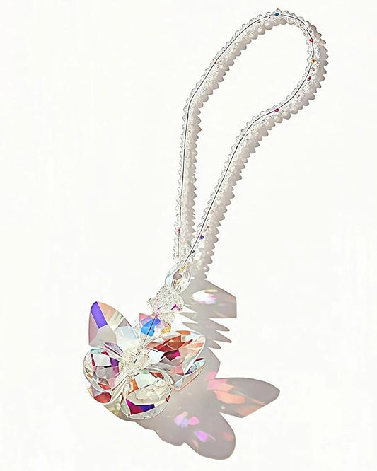 Sun Catchers for Windows Hanging, Crystal Butterfly Suncatchers for Window Garden Christmas Tree Wedding Party Patio Backyard Car Home Indoor/Outdoor Decoration Gift (1, Butterfly)