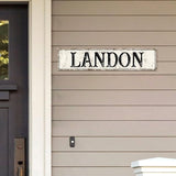 Madcolitote Rustic Landon Wood Signs Landon Street Signs Customized Vintage Wood Plaque Farmhouse Wall Art Wall Decor for Home Bars Clubs Cafes Man Cave Party 4x18in