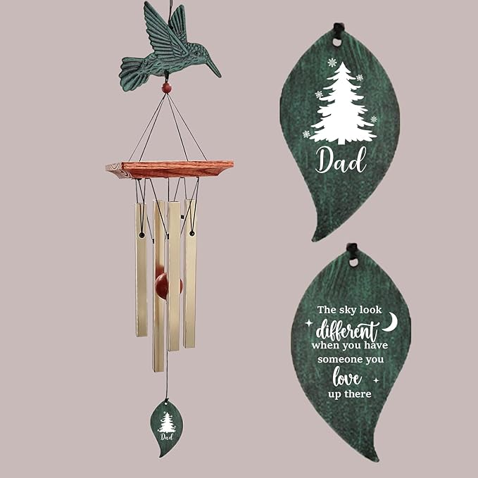 ASTARIN Memorial Custom Wind Chimes for Loss of Loved One, Wind Chimes for Patio Yard Decor, 24'' (Condolences-5)