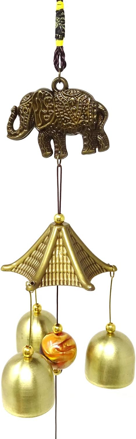 Honbay Vintage Feng Shui Wind Bell Lucky Wind Chime for Home or Garden Decoration (Elephant)