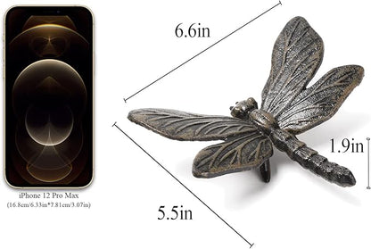 BRASSTAR Cast Iron Dragonfly Statue Delicate Modelling Interior and Exterior Decoration Suitable for Placing Study Garden Lawn Balcony TQGJPT432