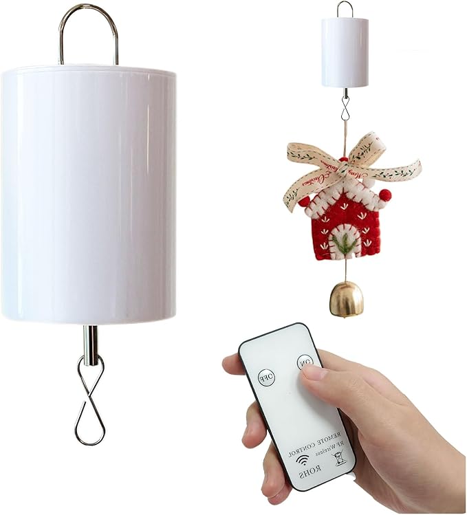 Battery Operated Disco Ball Motor with Remote, Hanging for Mirror Ball, Wind Spinner, Windchime, Suncatcher, Outdoor/Garden/Christmas Decoration, 10 RPM