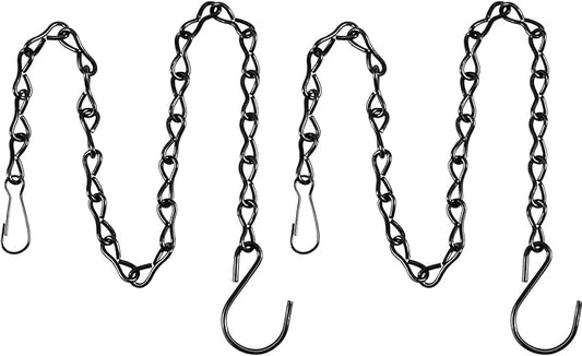 EBOOT 2 Pcs Hanging Chain for Bird Feeders, Planters, Lanterns and Ornaments (Black,19.7 Inch)