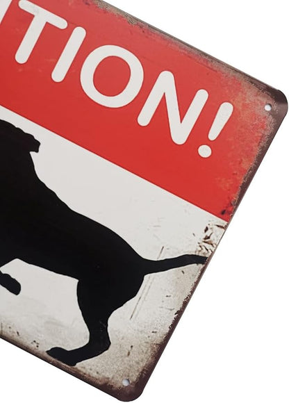 ERLOOD Caution Dogs Running Free Metal Tin Sign Funny Outdoor Road Yard Outside Sign Vintage Decor 12 X 8