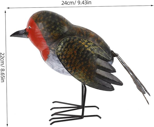 Figurine Garden Decoration Rustic Metal Bird Ornament for Outdoor Spaces for Coffee Shops Patios Iron Craft Elegant Design Bird Statue for Lawn Decor