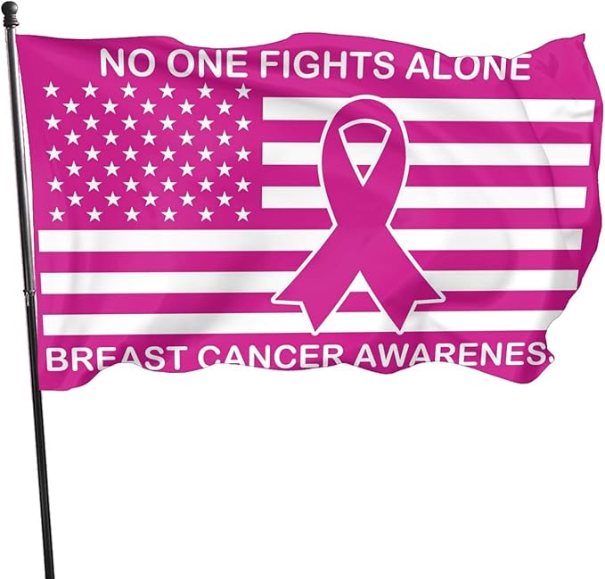 Breast Cancer Awareness Flag 3x5 Ft Outdoor Indoor With Grommet Pink Ribbons Garden Yard Banner Decorative Sign