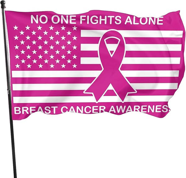 Breast Cancer Awareness Flag 3x5 Ft Outdoor Indoor With Grommet Pink Ribbons Garden Yard Banner Decorative Sign