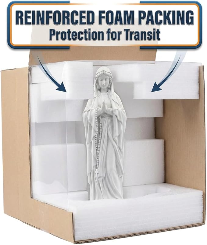 Virgin Mary Praying Statue 23.5 Inch Tall Religious Sculpture Magnesium Oxide Stone Outdoor Statue Garden Decorations Clearance for Home Lawn Yard Patio Hallway Decor