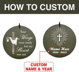 Personalized Wind Chimes, Custom Name Sympathy Jesus God Gifts, 36inch Memorial Wind Chime, Loving Memory Cross Wind Chime, Loss of Loved Dad/Mom for Funeral (Produced in USA)