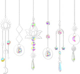 ilclviz Suncatcher Crystal Hanging Sun Catcher Prism with Chain Pendant Ornament Crystal Balls for Window 6 Pieces