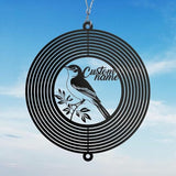 Personalized Nightingale Metal Wind Spinner, Custom Outdoor Ornament for Yard Display, Kinetic Bird Sculpture, Musical Gift (Nightingale Garden Wind Spinner)