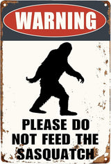 Vintage Bigfoot Tin Sign Funny Sasquatch Metal Sign Gifts For Outdoor Warning Wall Decor 8"x12"
