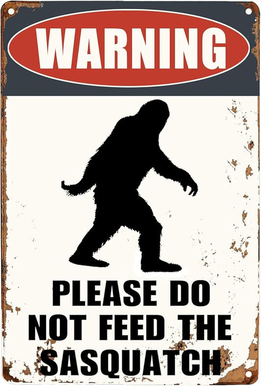 Vintage Bigfoot Tin Sign Funny Sasquatch Metal Sign Gifts For Outdoor Warning Wall Decor 8"x12"