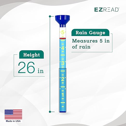Headwind EZRead 26” Giant Professional Outdoor rain Gauge, USA Made Heavy Duty All Weather Freeze Proof mountable with Float, Dark Blue (820-0020)