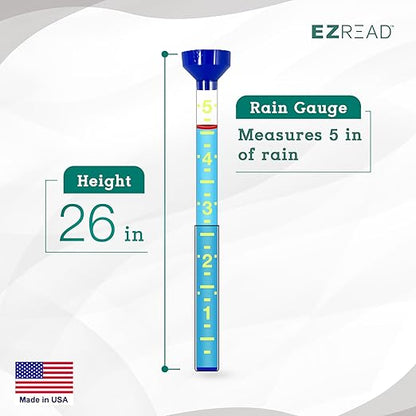Headwind EZRead 26” Giant Professional Outdoor rain Gauge, USA Made Heavy Duty All Weather Freeze Proof mountable with Float, Dark Blue (820-0020)
