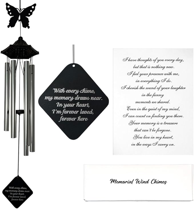 Sympathy Wind Chimes for Loss of Loved One, Memorial Gift with Soothing Tones, Bereavement Garden Decor for Healing & Remembrance, Thoughtful Outdoor Tribute