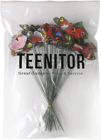 Teenitor 60 Pcs Butterfly Garden Decorations, 11.2 Inch PVC Waterproof Butterfly Stakes, Garden Yard Party Decorations