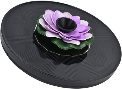 Solar Powered Fountain Water Pump, Floating Mini Solar Fountain with 4 Spray Styles, 16cm Diameter - Environmentally Friendly, Easy Setup, Ideal for Birdbaths Garden Ponds (Lotus 3)