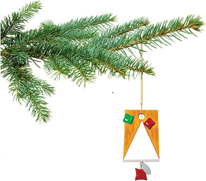 Cornhole Game Ornament, Baggo, Bean Bag Toss Game Ornament - Easy to Personalize at Home - Comes in a Gift Box