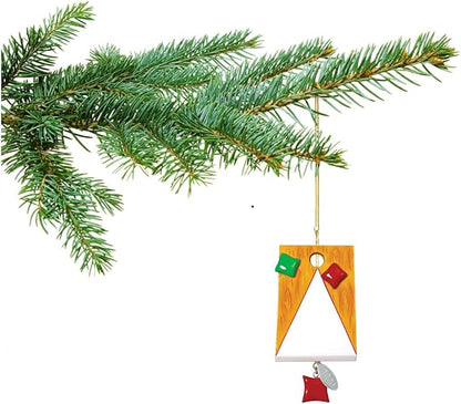Cornhole Game Ornament, Baggo, Bean Bag Toss Game Ornament - Easy to Personalize at Home - Comes in a Gift Box