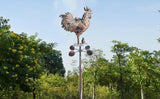 Metal Rooster w/Chicks Garden Spinner for Outside,79" Large Kinetic Wind Spinner for Yard and Garden Outdoor Decor,Antique Copper Chicken Wind Sculpture,Metal Yard Art for Patio Lawn Decorations