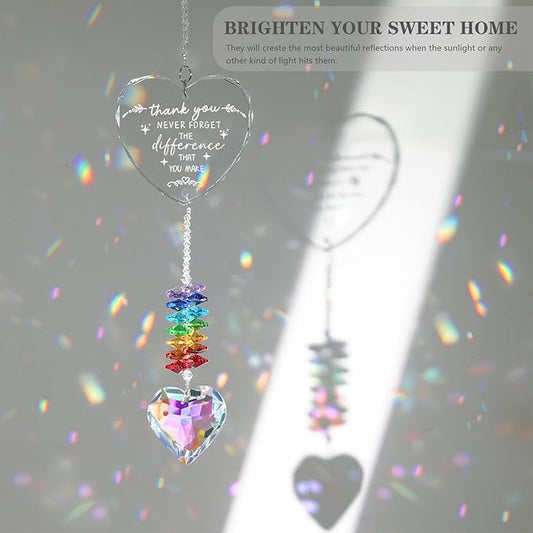 Thank You Gifts, Crystal Suncatcher Thank You Gifts for Women, Never Forget Appreciation Gifts Ornament, Women Gifts for Coworkers Teacher Boss Nurse Friend Keepsake