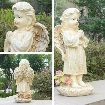 COAECJ Animal Sculpture for Garden Angel Sculpture, Rustic Vintage Old Outdoor Garden Courtyard Gardening Decoration Resin Angel Decoration Sculpture