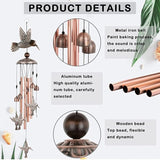 Hummingbird Wind Chimes Copper Alloy for Outdoor Decorations Garden Yard Trees Or As A Good Gift for Family Friends Colleague