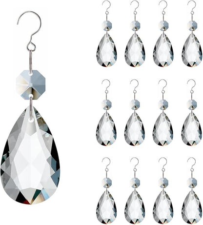 12pcs Crystal Suncatchers, Hanging Crystals Chandelier Prisms for Windows, Rainbow Maker Home Decoration