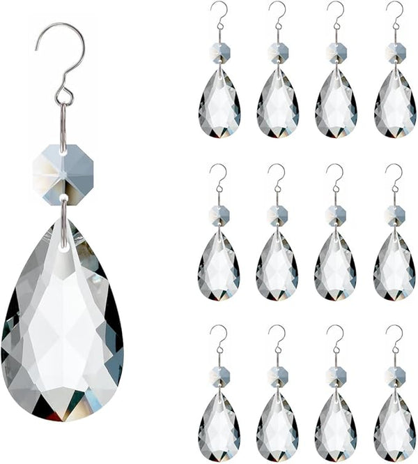 12pcs Crystal Suncatchers, Hanging Crystals Chandelier Prisms for Windows, Rainbow Maker Home Decoration