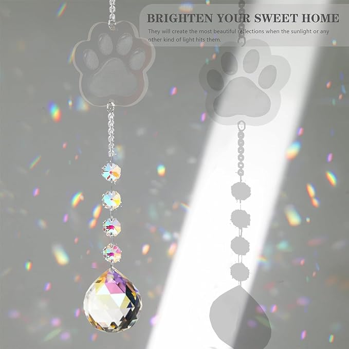 Dog Memorial Gifts for Loss of Dog, K9 Crystal Suncatcher Rainbow Maker Pet Memorial Gifts for Dogs/Cats, Handmade Sun Catcher Window Hanging for Pet Lovers,Thoughtful Pet Loss Sympathy Gift
